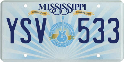 MS license plate YSV533