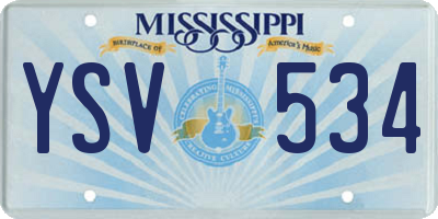 MS license plate YSV534