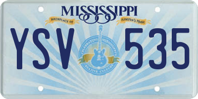 MS license plate YSV535