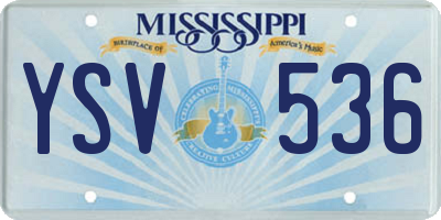 MS license plate YSV536