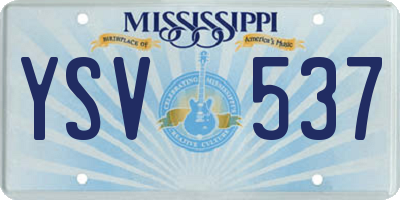 MS license plate YSV537