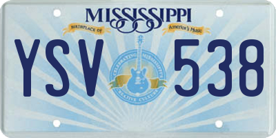 MS license plate YSV538