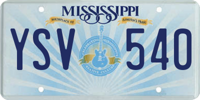 MS license plate YSV540