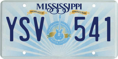 MS license plate YSV541