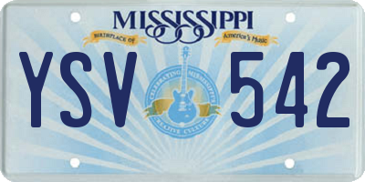 MS license plate YSV542