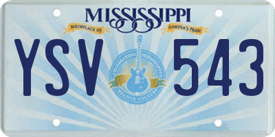 MS license plate YSV543