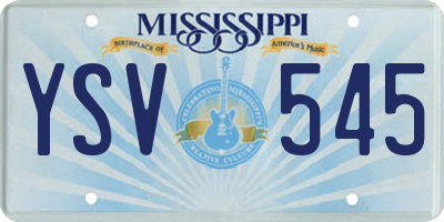 MS license plate YSV545