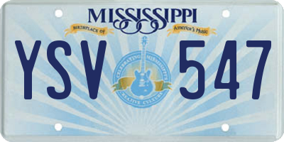 MS license plate YSV547