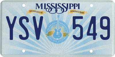 MS license plate YSV549