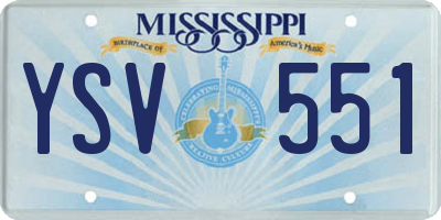 MS license plate YSV551