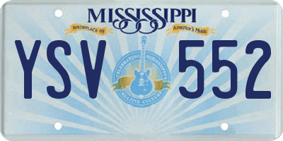 MS license plate YSV552
