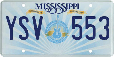 MS license plate YSV553