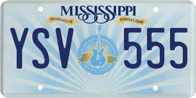 MS license plate YSV555