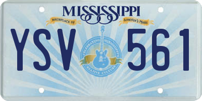 MS license plate YSV561