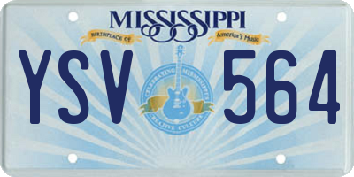 MS license plate YSV564