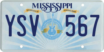 MS license plate YSV567
