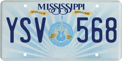 MS license plate YSV568