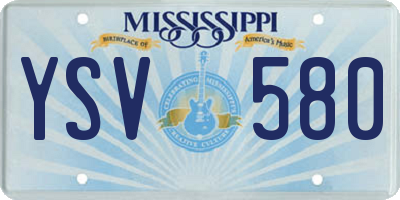 MS license plate YSV580