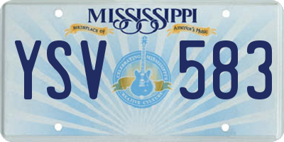 MS license plate YSV583
