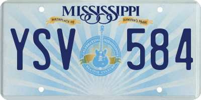 MS license plate YSV584