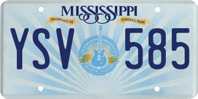 MS license plate YSV585