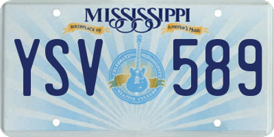 MS license plate YSV589