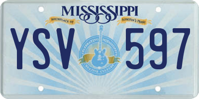 MS license plate YSV597