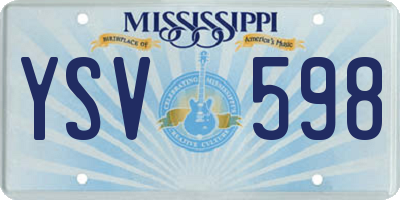 MS license plate YSV598