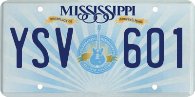 MS license plate YSV601