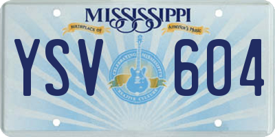 MS license plate YSV604