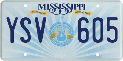MS license plate YSV605