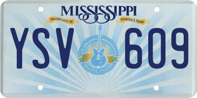MS license plate YSV609
