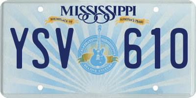 MS license plate YSV610
