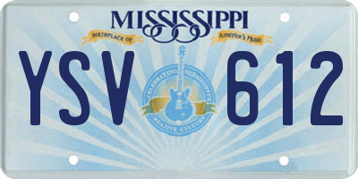 MS license plate YSV612