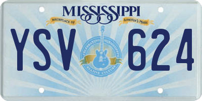 MS license plate YSV624