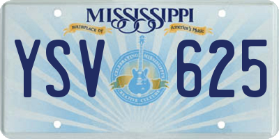 MS license plate YSV625