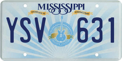 MS license plate YSV631