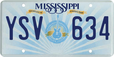 MS license plate YSV634