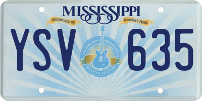 MS license plate YSV635