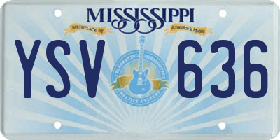 MS license plate YSV636