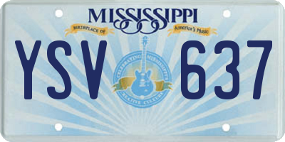 MS license plate YSV637