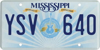 MS license plate YSV640