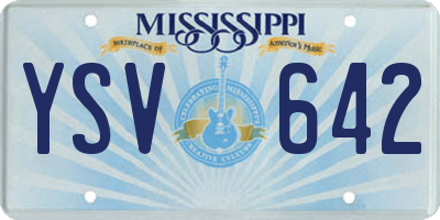MS license plate YSV642