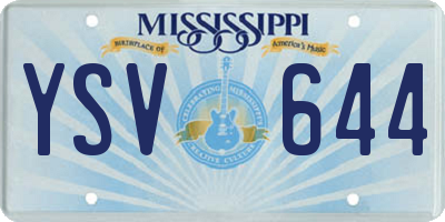 MS license plate YSV644