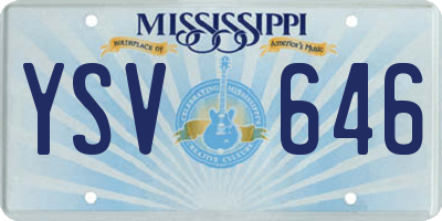 MS license plate YSV646