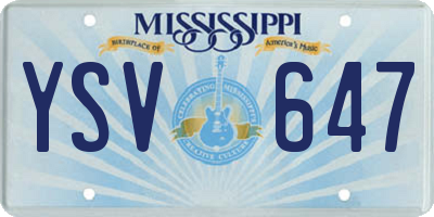 MS license plate YSV647