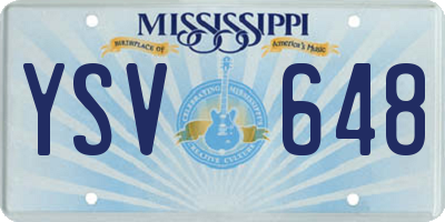 MS license plate YSV648