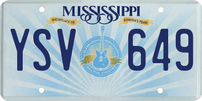 MS license plate YSV649