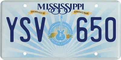 MS license plate YSV650