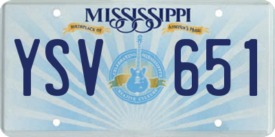 MS license plate YSV651